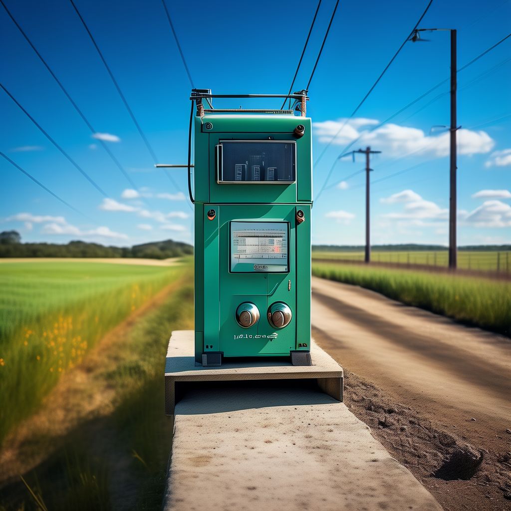 Pole-mounted vacuum switching device on a rural overhead line with long lateral spans